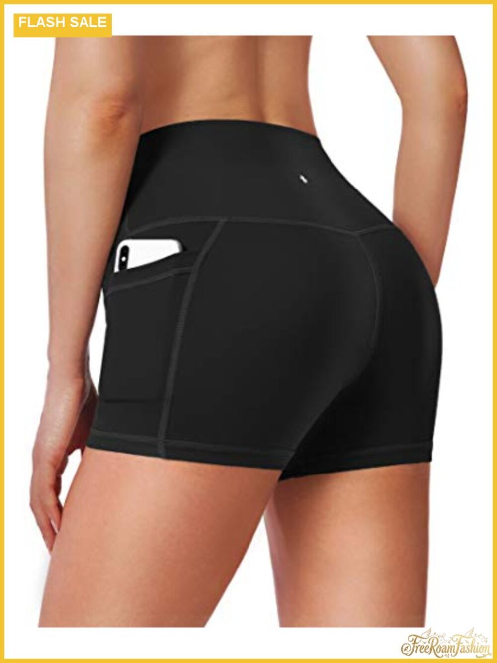 High Waist Yoga Shorts with Pockets, 4-Way Stretch, Tummy Control, Workout &